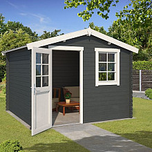 Tuinhuis Nina 275x275 cm Carbongrey-Wit noordeuropees vuren