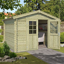 Tuinhuis Norah 275x275 cm Olijfgroen Geïmpregneerd noordeuropees vuren