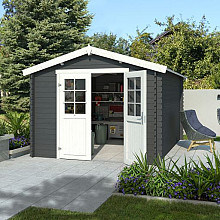 Tuinhuis Norah 275x380 cm Carbongrey-Wit noordeuropees vuren