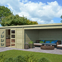 Tuinhuis Olenka 710x330 cm Olijfgroen Geïmpregneerd noordeuropees vuren