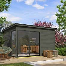 Tuinhuis Olivia 385x295 cm Greengrey noordeuropees vuren