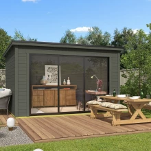 Tuinhuis Pernilla 385x295 cm Greengrey noordeuropees vuren