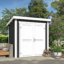 Tuinhuis Sara 200x200 cm in de kleurstelling Carbongrey-wit