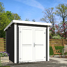 Tuinhuis Sara 200x250 cm in de kleurstelling Carbongrey-wit