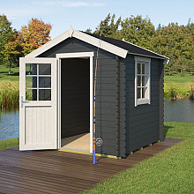 Tuinhuis Wels 1 200x200 cm in de kleurstelling Carbongrey-wit