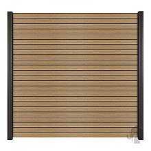 Elephant schutting Dark Line aluminium Rhombus 24L 180x180 cm horizontaal co-ex eiken