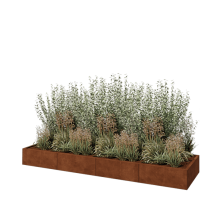 Cortenstaal plantenbak XXL - Rechthoek - 320 x 80 x 30 cm - Met bodemplaat