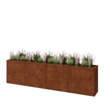 Cortenstaal plantenbak XXL - Rechthoek - 320 x 40 x 80 cm - Met bodemplaat
