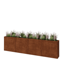 Cortenstaal plantenbak XXL - Rechthoek - 320 x 30 x 80 cm - Met bodemplaat