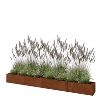 Cortenstaal plantenbak XXL - Rechthoek - 320 x 30 x 30 cm - Zonder bodemplaat