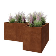 Cortenstaal plantenbak - L-vorm - 150 x 100 x 60 cm - Zonder bodemplaat