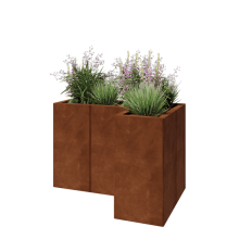 Cortenstaal plantenbak - L-vorm - 90 x 60 x 60 cm - Zonder bodemplaat