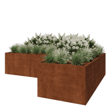 Cortenstaal plantenbak - L-vorm - 360 x 240 x 80 cm - Zonder bodemplaat