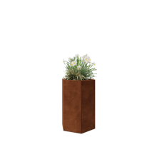 Cortenstaal plantenbak - Zeshoek - 59,3 x 52 x 80 cm - Met bodemplaat