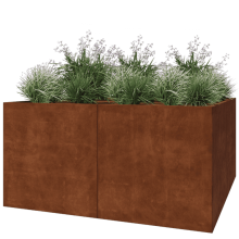 Cortenstaal plantenbak XXL - Vierkant - 200 x 200 x 100 cm - Zonder bodemplaat