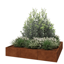 Cortenstaal plantenbak XXL - Vierkant - 180 x 180 x 30 cm - Zonder bodemplaat