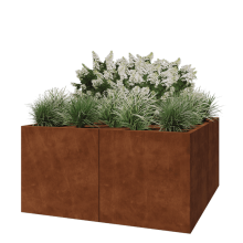 Cortenstaal plantenbak XXL - Vierkant - 160 x 160 x 80 cm - Zonder bodemplaat