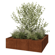 Cortenstaal plantenbak XXL - Vierkant - 150 x 150 x 40 cm - Zonder bodemplaat