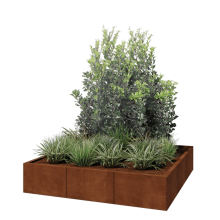 Cortenstaal plantenbak XXL - Vierkant - 150 x 150 x 30 cm - Zonder bodemplaat