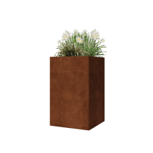 Cortenstaal plantenbak - Vierkant - 50 x 50 x 80 cm - Met bodemplaat