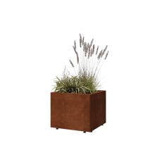 Cortenstaal plantenbak - Vierkant - 50 x 50 x 40 cm - Met bodemplaat - Met poten