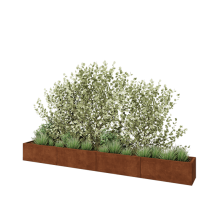 Cortenstaal plantenbak XXL - Rechthoek - 400 x 40 x 40 cm - Met bodemplaat