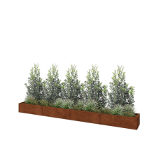 Cortenstaal plantenbak XXL - Rechthoek - 400 x 40 x 30 cm - Zonder bodemplaat