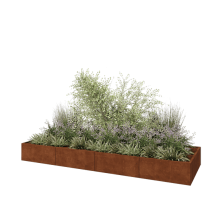 Cortenstaal plantenbak XXL - Rechthoek - 400 x 120 x 40 cm - Met bodemplaat