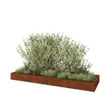 Cortenstaal plantenbak XXL - Rechthoek - 400 x 120 x 30 cm - Zonder bodemplaat