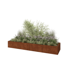 Cortenstaal plantenbak XXL - Rechthoek - 400 x 100 x 50 cm - Zonder bodemplaat