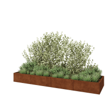 Cortenstaal plantenbak XXL - Rechthoek - 400 x 100 x 40 cm - Met bodemplaat