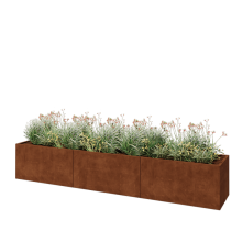 Cortenstaal plantenbak XXL - Rechthoek - 360 x 60 x 60 cm - Met bodemplaat