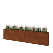 Cortenstaal plantenbak XXL - Rechthoek - 360 x 30 x 80 cm - Zonder bodemplaat