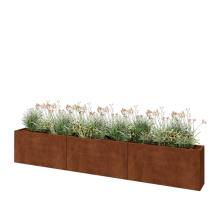 Cortenstaal plantenbak XXL - Rechthoek - 360 x 30 x 60 cm - Zonder bodemplaat