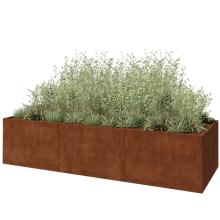 Cortenstaal plantenbak XXL - Rechthoek - 360 x 120 x 80 cm - Met bodemplaat