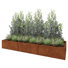 Cortenstaal plantenbak XXL - Rechthoek - 300 x 100 x 40 cm - Met bodemplaat