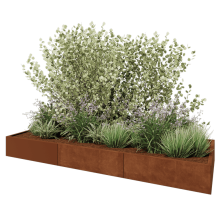 Cortenstaal plantenbak XXL - Rechthoek - 300 x 100 x 30 cm - Zonder bodemplaat