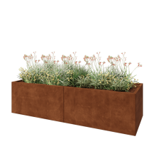 Cortenstaal plantenbak XXL - Rechthoek - 240 x 80 x 60 cm - Zonder bodemplaat