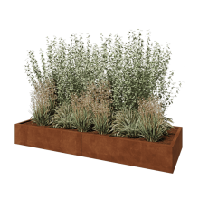 Cortenstaal plantenbak XXL - Rechthoek - 240 x 80 x 30 cm - Zonder bodemplaat