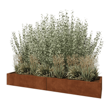Cortenstaal plantenbak XXL - Rechthoek - 240 x 60 x 30 cm - Zonder bodemplaat