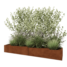 Cortenstaal plantenbak XXL - Rechthoek - 240 x 50 x 30 cm - Met bodemplaat