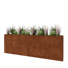 Cortenstaal plantenbak XXL - Rechthoek - 240 x 30 x 80 cm - Met bodemplaat