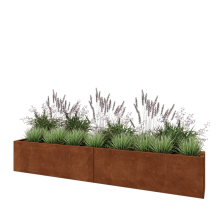 Cortenstaal plantenbak XXL - Rechthoek - 240 x 30 x 40 cm - Zonder bodemplaat