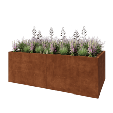 Cortenstaal plantenbak XXL - Rechthoek - 240 x 120 x 80 cm - Zonder bodemplaat