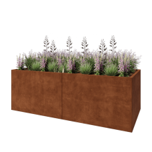 Cortenstaal plantenbak XXL - Rechthoek - 240 x 100 x 80 cm - Zonder bodemplaat