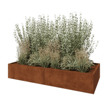 Cortenstaal plantenbak XXL - Rechthoek - 240 x 100 x 40 cm - Zonder bodemplaat