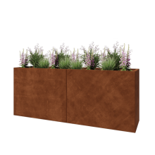 Cortenstaal plantenbak XXL - Rechthoek - 200 x 50 x 80 cm - Zonder bodemplaat