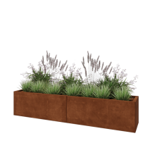 Cortenstaal plantenbak XXL - Rechthoek - 200 x 40 x 40 cm - Zonder bodemplaat
