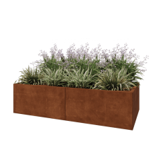 Cortenstaal plantenbak XXL - Rechthoek - 200 x 100 x 50 cm - Zonder bodemplaat