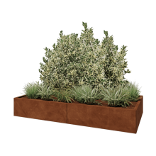 Cortenstaal plantenbak XXL - Rechthoek - 200 x 100 x 30 cm - Zonder bodemplaat